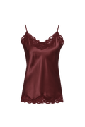 Floral Lace Silk Cami Red Wine