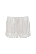 Floral Lace Silk Shorts Bright White