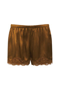 Floral Lace Silk Shorts Bronze