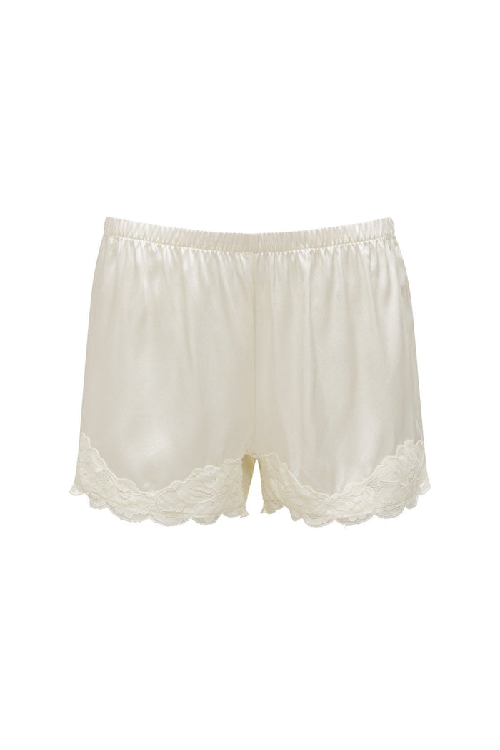 Floral Lace Silk Shorts Dove