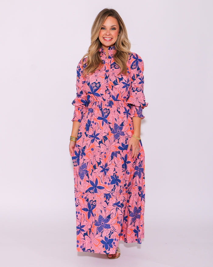 Floral Poplin Tier Maxi Dress