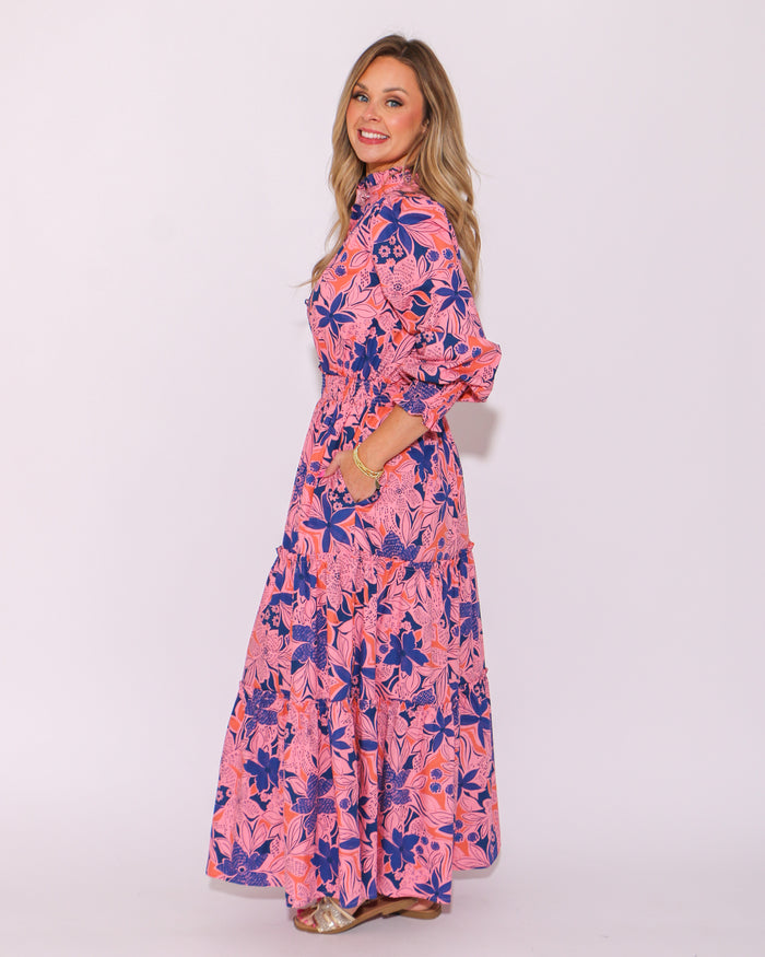 Floral Poplin Tier Maxi Dress
