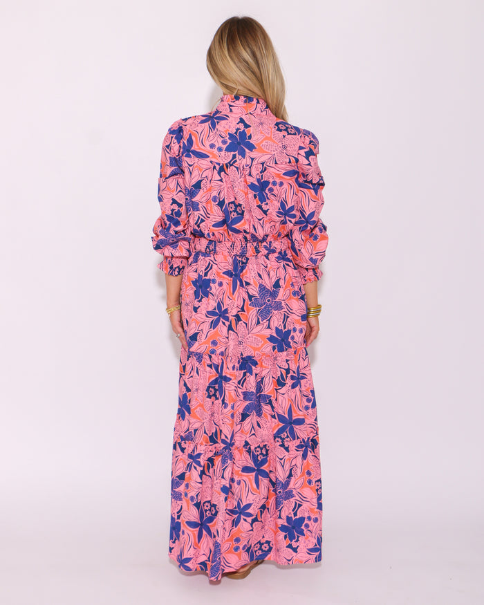 Floral Poplin Tier Maxi Dress