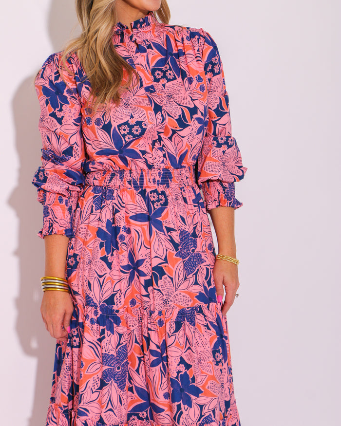 Floral Poplin Tier Maxi Dress