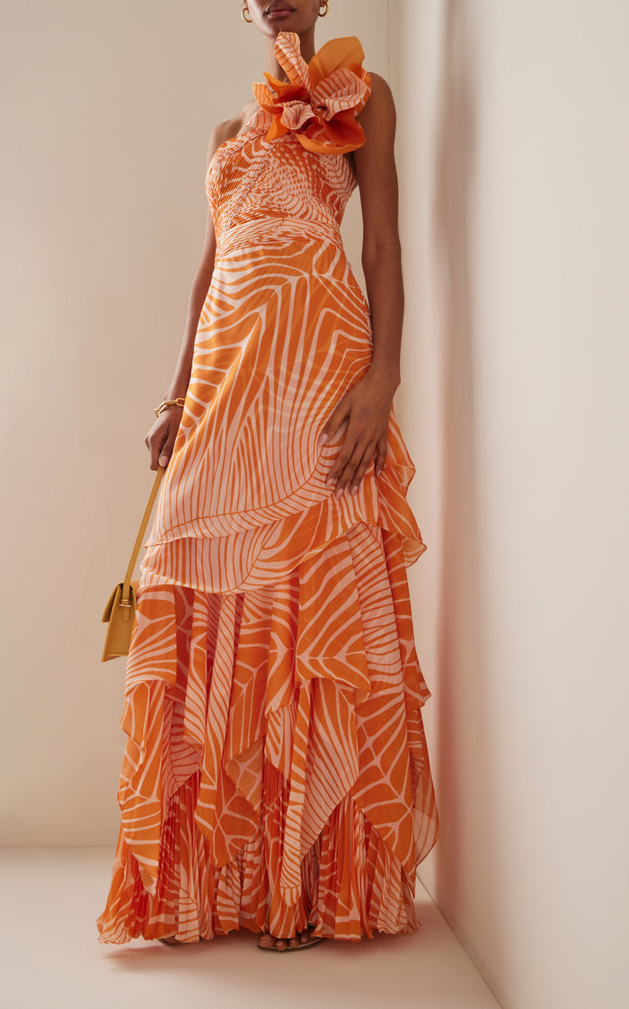 Florentine One Shoulder Swimsuit Set - Orange
