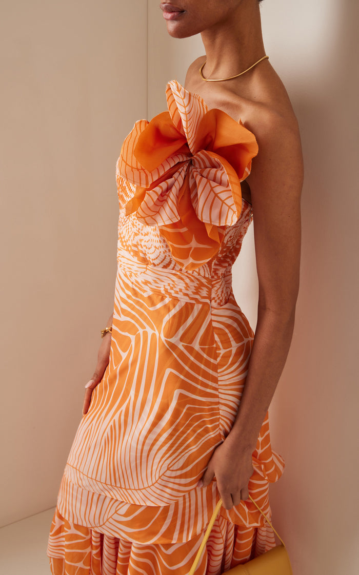 Florentine One Shoulder Swimsuit Set - Orange