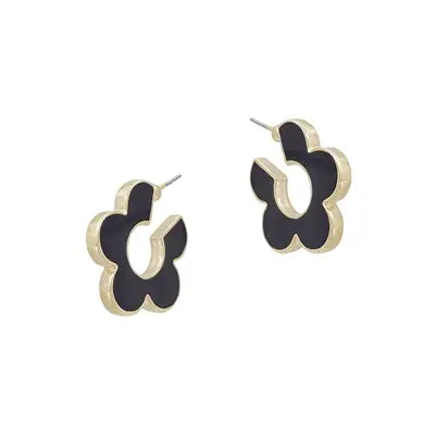 Flower Huggie Hoop Earring