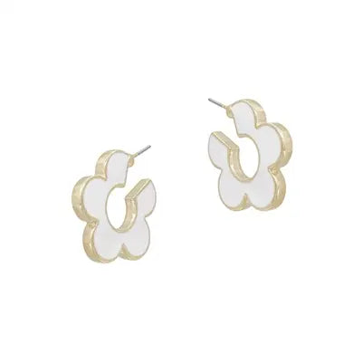 Flower Huggie Hoop Earring