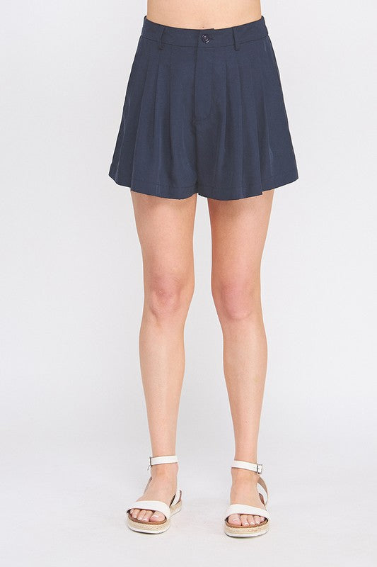 Flowy Pleat Tennis Shorts