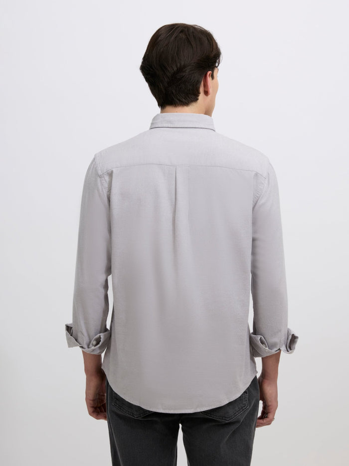Men's Brushed Melange Plain Shirt in light gray