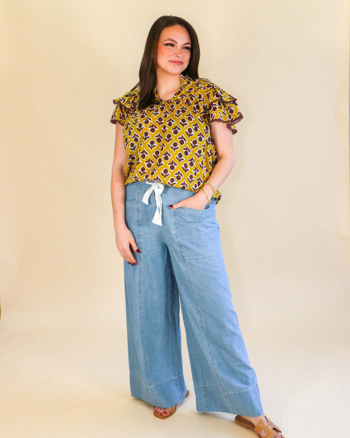 Flutter Block Top in Mustard