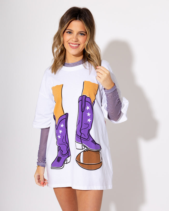 Football Purple Boots Tee