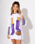 Football Purple Boots Tee