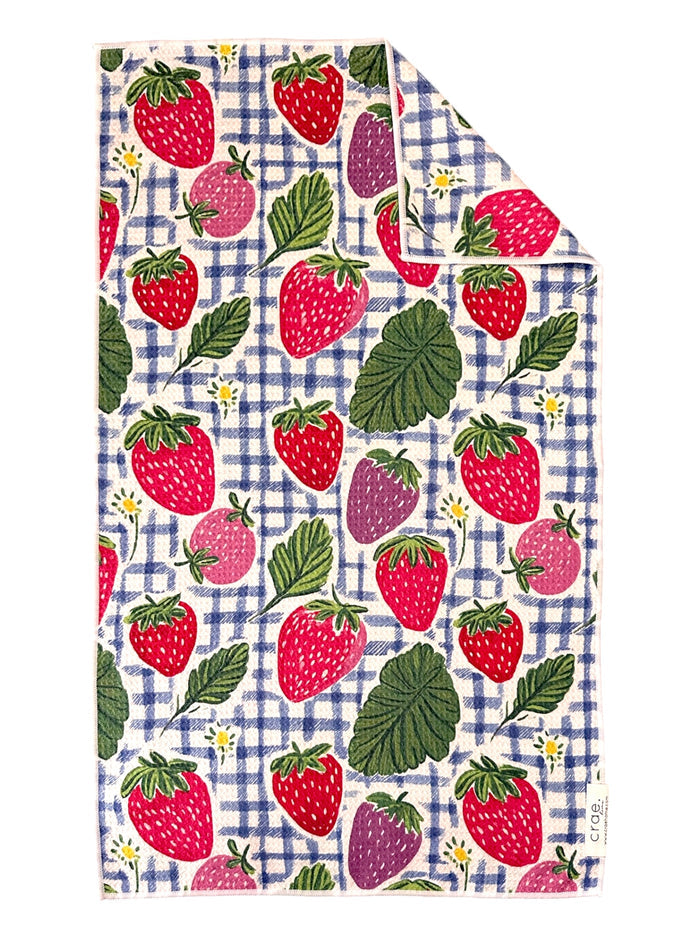Gingham Berry: Double-Sided Hand Towel