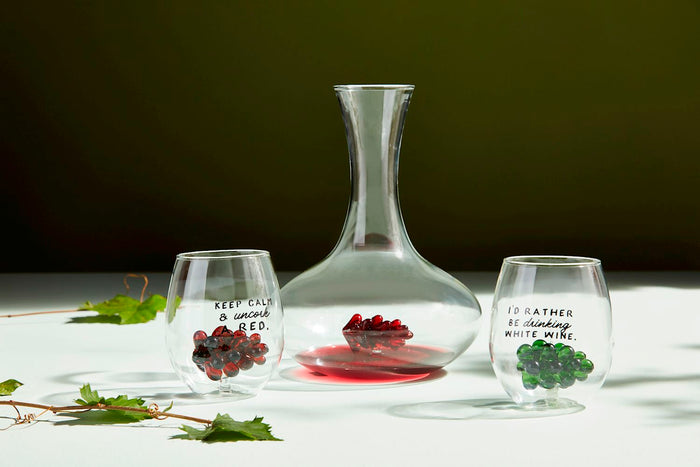 Glass Grape Wine Decanter