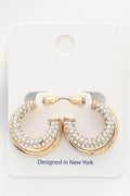Gold Rhinestone Hoop Earring