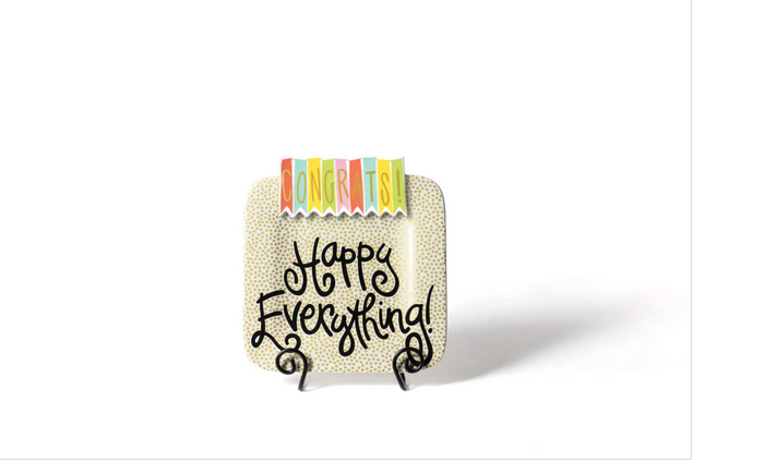 Gold Small Dot Happy Everything Square Platter