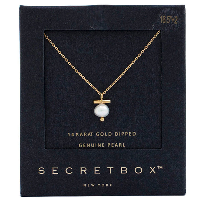 Gold with Pearl Charm Detail Necklace