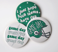 Green Game Day Tailgate Buttons | Game Day Pins