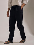 men's black loose fit linen  joggers with an elastic waistband
joggers for men
loose fit joggers for men
