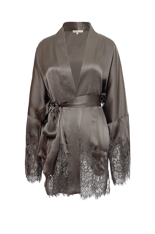 Hammered Silk Lace Kimono