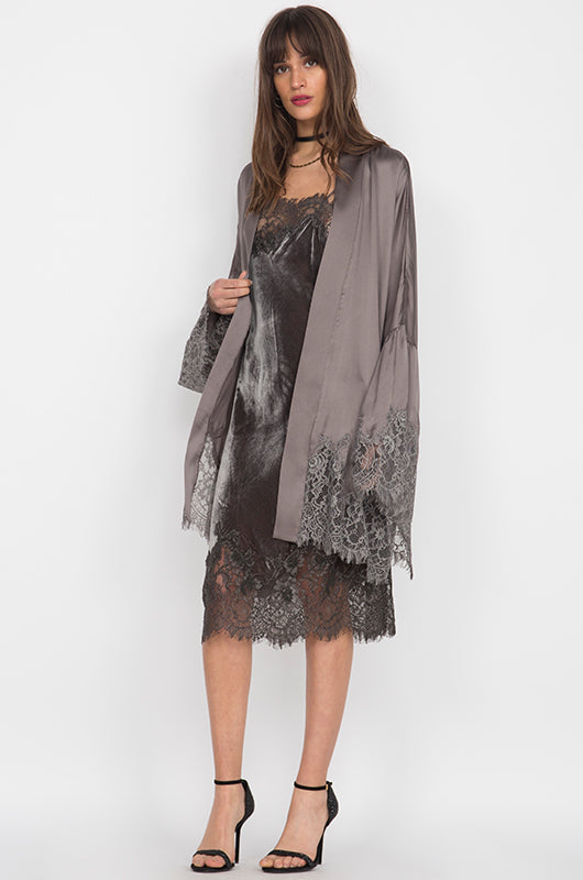 Hammered Silk Lace Kimono