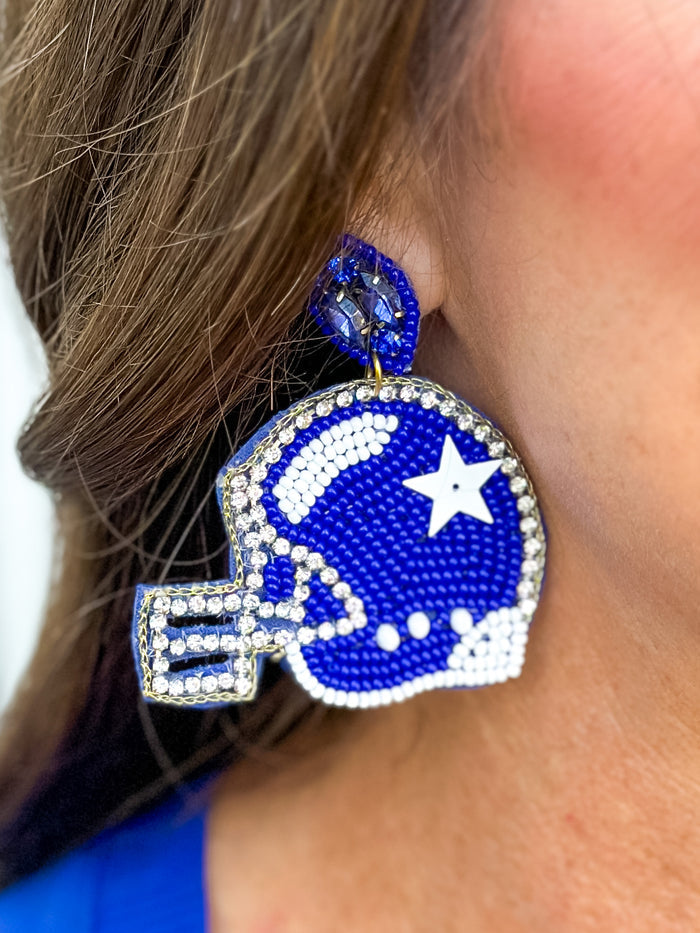 Helmet Earring in Blue