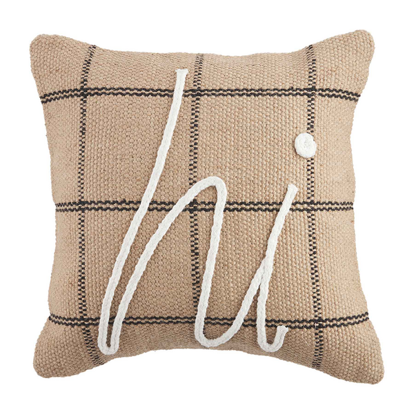 "Hi" Rope Jute Throw Pillow