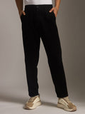 men's corduroy crop trouser in black