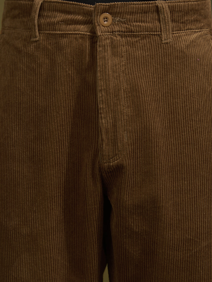 men's corduroy crop trouser in burnt cinnamon