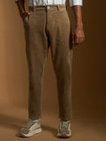 men's corduroy crop trouser in peanut brown