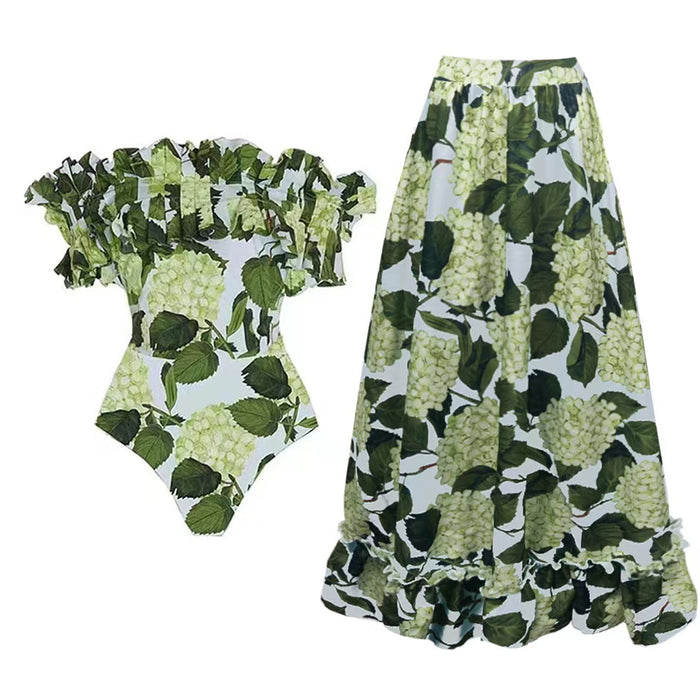 Hydrangea Swimsuit Set - Green
