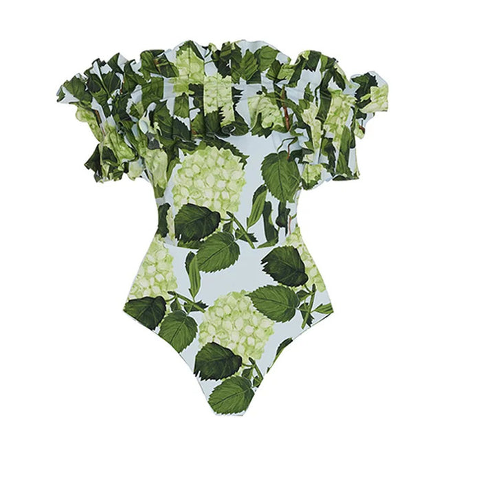 Hydrangea Swimsuit Set - Green