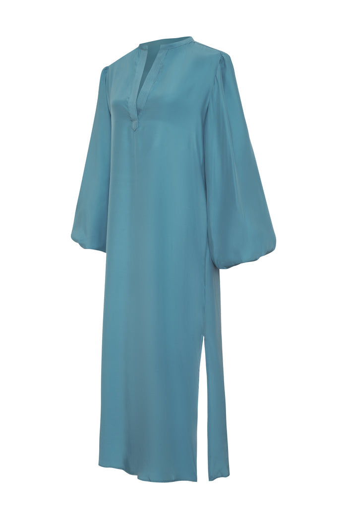 Isabela Sleeve Long Dress Baltic Blue