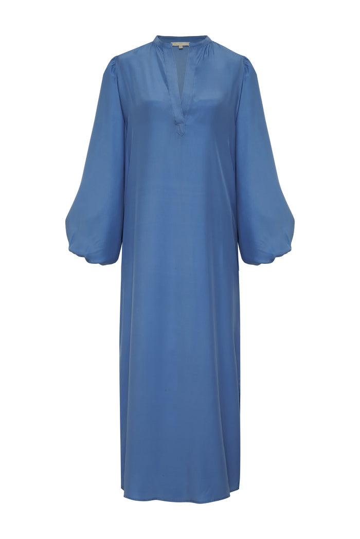 Isabela Sleeve Long Dress Mediterranean Blue