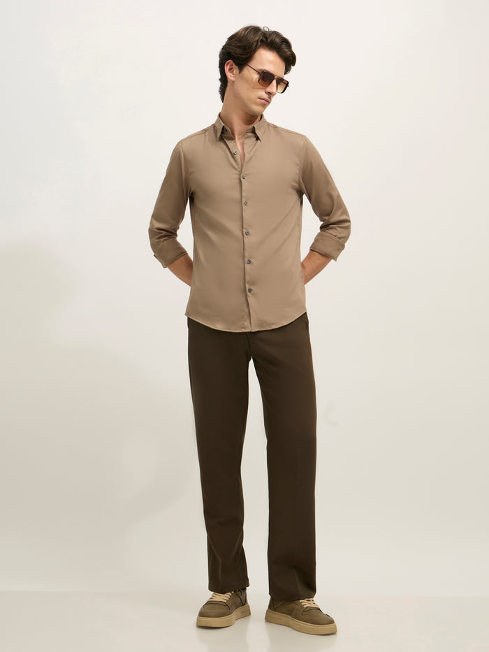 Ivar - Turkish Fit Striped Shirt - Brown