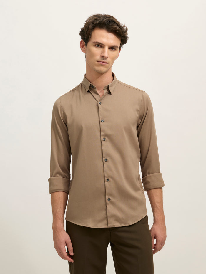 Ivar - Turkish Fit Striped Shirt - Brown