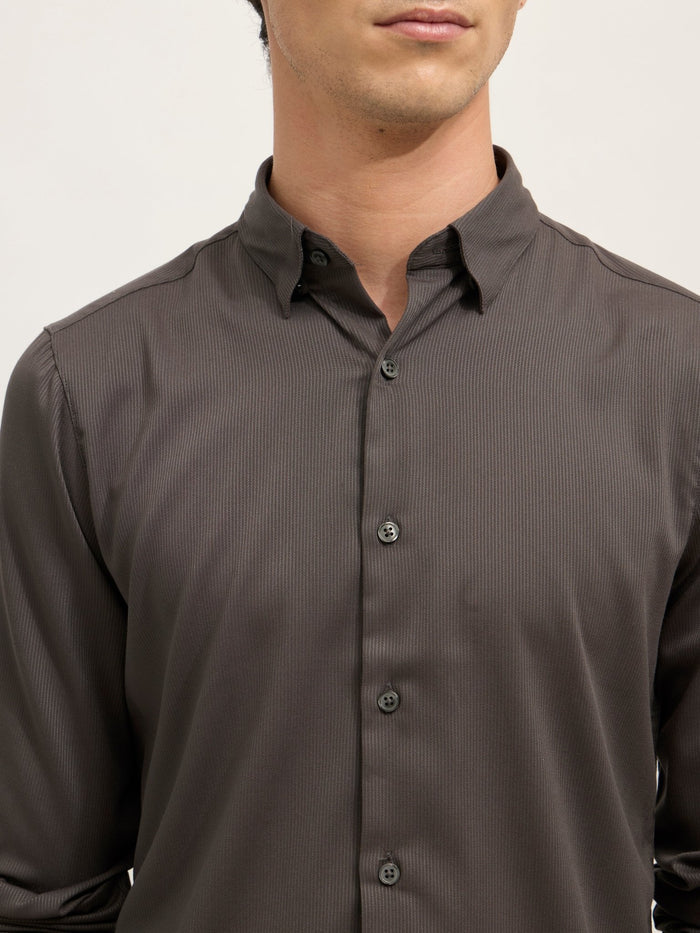 Ivar - Turkish Fit Striped Shirt - Charcoal