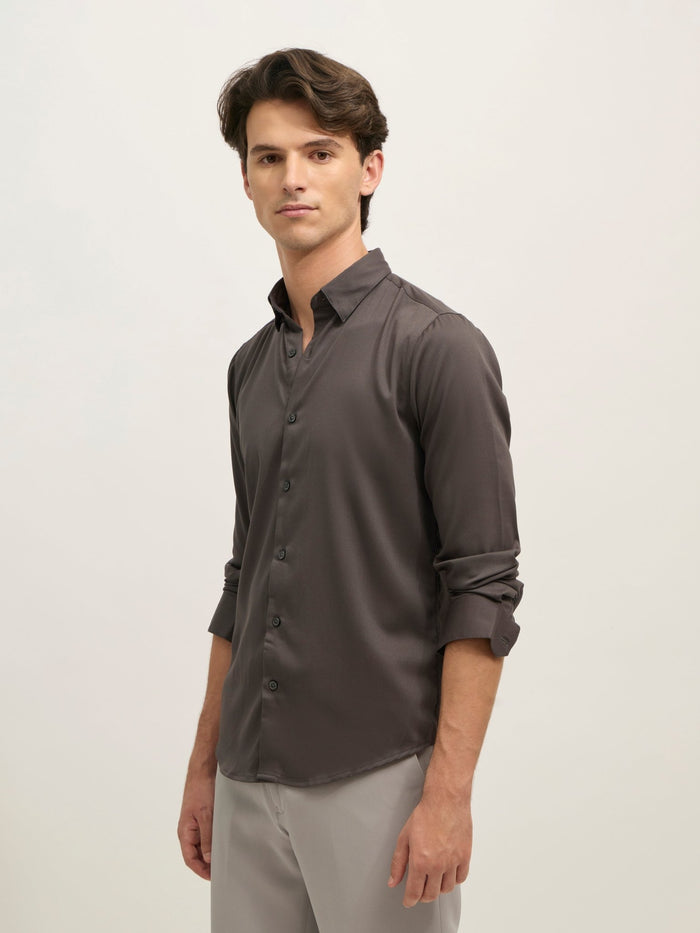 Ivar - Turkish Fit Striped Shirt - Charcoal