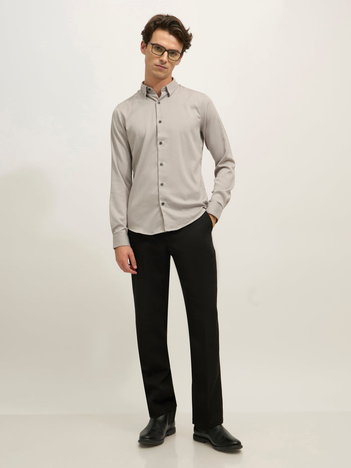 Ivar - Turkish Fit Striped Shirt - Sand Grey