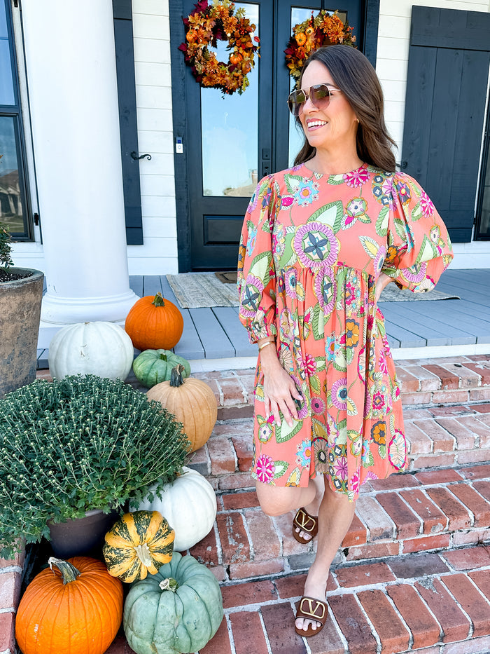 Ivy Jane | Peach Floral Dress