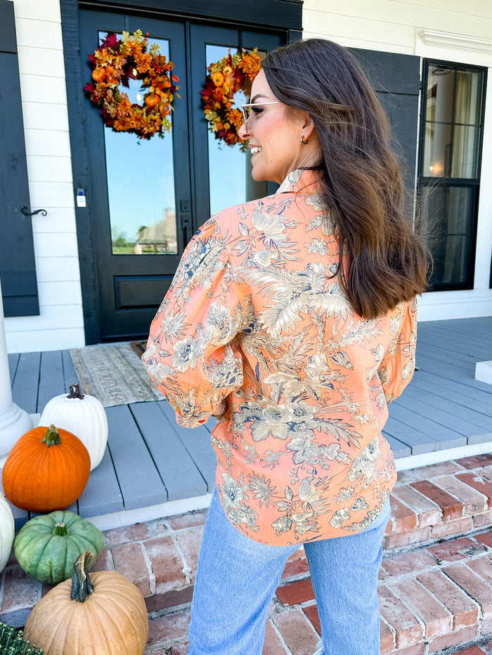 Ivy Jane | Snap Front Shirt in Coral