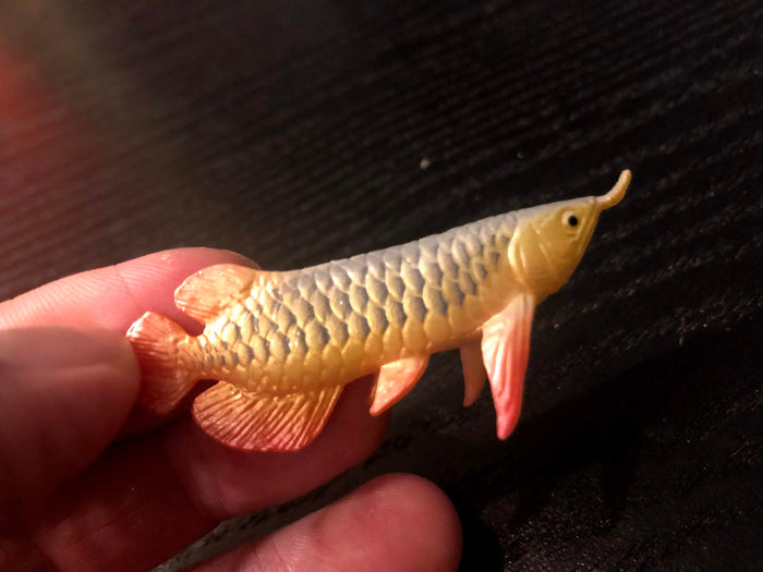 Japan Golden Asian Arowana ancient fish animal PVC mini Figure Model Figurine