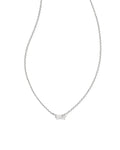 Juliette Pendant Necklace in Rhodium White Crystal
