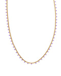 Kelsey Strand Necklace in Gold Purple Enamel