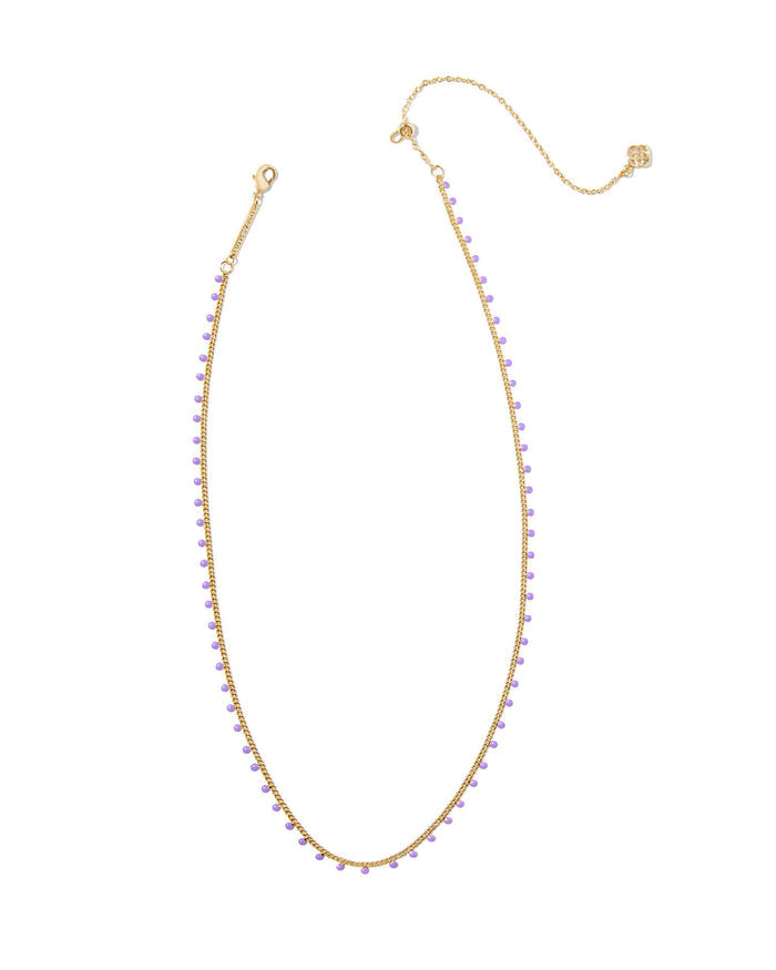 Kelsey Strand Necklace in Gold Purple Enamel