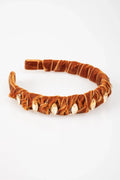 Knotted Velvet Headband Caramel