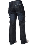 KZ126 Mens Casual Combat Cargo Work Jeans | Kruze Denim Designer Menswear KRUZE RAWDENIM