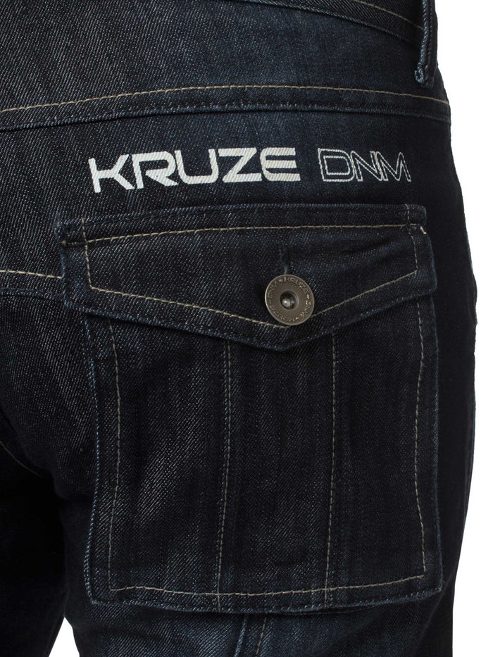 KZ126 Mens Casual Combat Cargo Work Jeans | Kruze Denim Designer Menswear KRUZE RAWDENIM