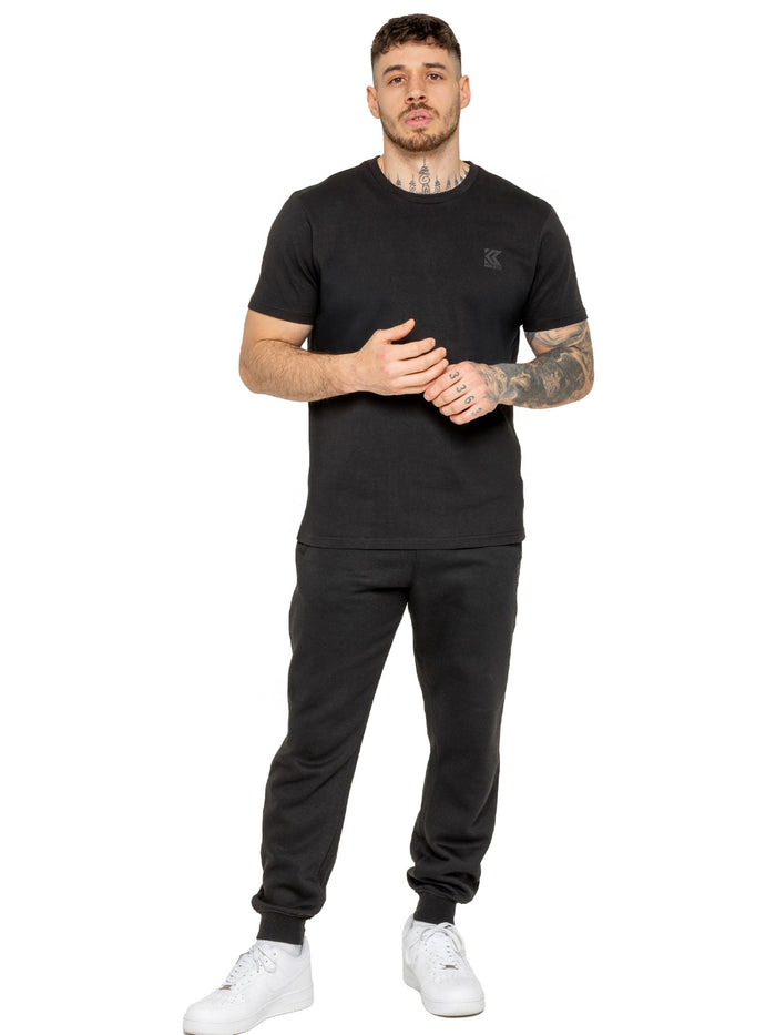 KZJG156 JOGGER Kruze | 2 Pack Mens Fleece Joggers - Charcoal/Black KRUZE RAWDENIM